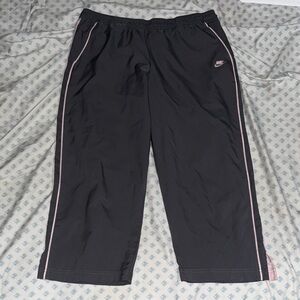 Nike Kids Black Joggers with Pink Accents